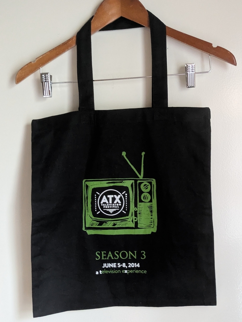 🆕 2014 ATX Television Festival Season 3 Tote Bag Canvas Reusable Black Green